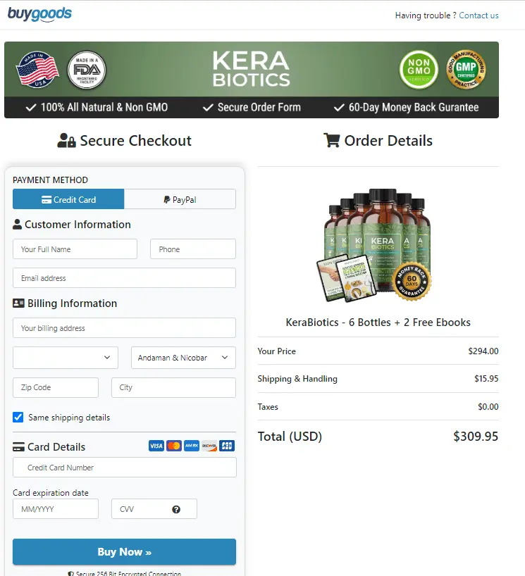 kerabiotics order page